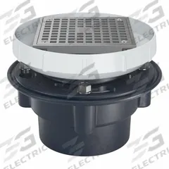 ZURN Floor Drain: 8 1/4 in Overall Dia, 5 in Grate Size, 4 in Nominal Pipe Size, Solvent Weld, PVC (MPN EZ1-PV4-ST). Key specifications — Color: Bronze; Connection Type: Solvent Weld; Brand: ZURN; Includes: PVC Body.