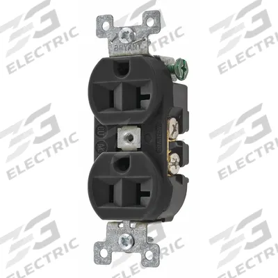 BRYANT Receptacle: Duplex, 5-20, Black, 125V AC, 20 A, 2 Pole / 3 Wire (MPN 5362BBLK) - General Purpose Receptacles