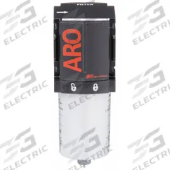 ARO Compressed Air Filter: Particulate, 1/4 in NPT, 5 micron, 49 cfm, 250 psi Max Op Pressure, 1000 (MPN F35121-420). Key specifications — attr110055: 1000; attr110008: ARO.