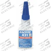 LOCTITE Instant Adhesive: 431, Plastics, 0.7 fl oz, Bottle, Clear, Thin Liquid, 50 g/L and Under (MPN 868371). Key specifications — Series: 431; Standards: 29 CFR 1910.1200; Primary Applications: Plastics; Materials Bonded: Plastic; Brand: LOCTITE; Secondary Compatible Materials: Rubber.