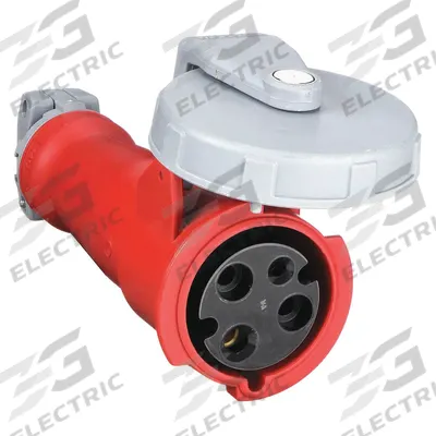 HUBBELL Pin and Sleeve Connector: Red, 480V AC, Single Phase, 60 A, 2 Pole, 3 Wire - Washdown-Rated Connectors
