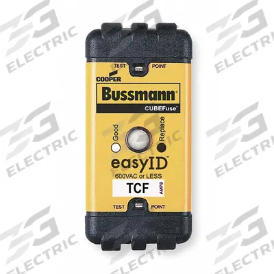 BUSSMANN Fuse: Class CF, TCF Series, Time-Delay, 80 A, 600 V AC, 300 V DC - Time-Delay Cube Fuses