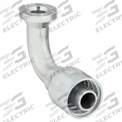 Parker Hydraulic Flange Fitting: 1 1/4 in Hydraulic Hose I.D., 1 1/4 in Hydraulic Flange Size - Crimpable 90° Elbow, Hydraulic Flange Fittings