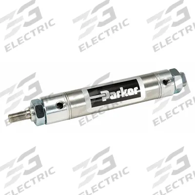 Parker Round Air Cylinder: 9/16 in Bore, 1/2 in Stroke, Non-Repairable, Stainless Steel - Nose Mount Cylinders