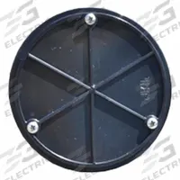 BUSHMAN Rain Barrel Cover Plate: Black, 6 in Overall Ht, Plastic, Rain Barrel Cover Plate, 6 in (MPN 64318). Key specifications — Product Type: Rain Barrel Cover Plate; Brand: BUSHMAN; Material: Plastic; Color: Black.