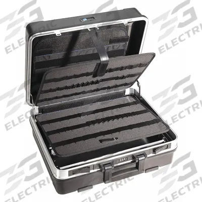 WESTWARD Tool Case: 17 5/16 in W 8 1/2 in D 20 5/16 in H, Plastic, Black, Hinged Lid - Plastic Tool Cases