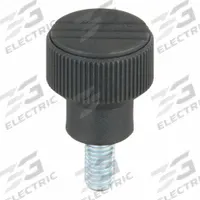 Hand Knob: Knurled, Plastic w/ Steel Thread, M10 Thread, 20 mm Thread Lg, 34 mm Dia, Gray (MPN K0247.310X20). Key specifications — Brand: KIPP; Color: Gray.