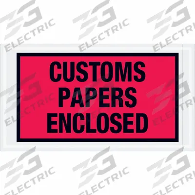 APPROVED VENDOR Packing List Envelopes: 10 in x 5 1/2 in, Customs Papers Enclosed, Red - Printed Packing List Envelopes