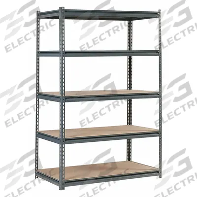 APPROVED VENDOR Boltless Shelving: 48 in x 24 in, 72 in Overall Ht, 5 Shelves - Medium-Duty Particleboard Decking Split-Post Boltless Shelving