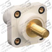 Single Pole Receptacle: White, Straight Taper Nose Mating, Threaded Stud Termination, 400 A (MPN HBLFRSCW). Key specifications — Series: 16; Receptacle Gender: Female; Brand: HUBBELL.