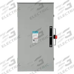 SIEMENS Safety Switch: Non-Fusible, 200 A, Single Phase, 240V AC, Galvanized Steel, Indoor/Outdoor (MPN DTGNF224NR). Key specifications — attr867131: SIEMENS.