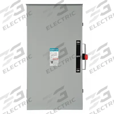 Siemens Safety Switch: Non-Fusible, 200 A, Single Phase, 240V AC, Galvanized Steel - Non-Fusible Safety Switches