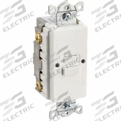 HUBBELL Receptacle: White, 125V AC, 20 A, Auto Reset Type, 2 Pole - Blank Face GFCI Devices