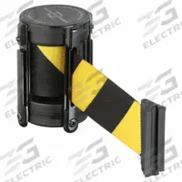 TENSABARRIER Replacement Belt Cassette: Black/Yellow, 4 in Overall Ht, 7 1/2 ft Belt Lg, Pattern (MPN CASSETTE-STD-NO-D4X-C). Key specifications — attr193628: TENSABARRIER; attr983760: Diagonal Stripe; attr983762: No Legend; attr981605: Receiver and Tape End Piece.