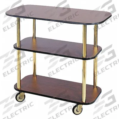 GENEVA Service Cart: Wood, Mahogany, 35 1/4 in Overall Ht, 16 in Overall Dp - Service Carts
