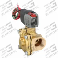 REDHAT Solenoid Valve: 2-Way, Normally Closed, 1 1/4 in Pipe Size, 24 to 120V AC/DC, Watertight (MPN 8210P008LF 24-120). Key specifications — Pipe Size: 1-1/4 in; Voltage: 24 to 120V AC/DC; Brand: REDHAT; Coil Enclosure: Watertight.