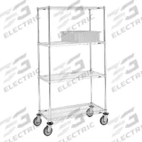 METRO Wire Shelving Unit: 60 in x 24 in x 67 7/8 in, Dry, Split Sleeve, 4 Shelves, Silver (MPN PK1053). Key specifications — attr15738: Silver; attr15739: (4) Posts; attr14157: Chrome; attr14150: Dry; attr14159: Round; attr5304: 4; attr14155: (2) Swivel with Brakes; attr14158: Steel.