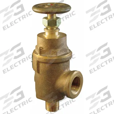 KUNKLE VALVE Adjustable Relief Valve: FNPT x MNPT, 1/2 in x 1/2 in, Bronze - Non-Code Air, Inert Gas & Liquids Pressure Relief Valves