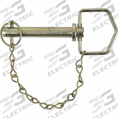 BUYERS PRODUCTS Hitch Pin: 3/4 in Pin Dia, 4 1/4 in Usable Lg, Chain, Carbon Steel - Pin & Clips