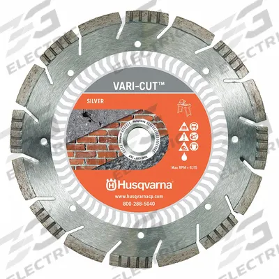 HUSQVARNA Diamond Saw Blade: Brick/Concrete/Masonry/Stone/Tile, 5 in Blade Dia., Wet - Multi-Material Blades