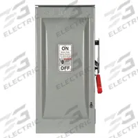 SIEMENS Safety Switch: Non-Fusible, 100 A, Single Phase, 600V AC, Galvanized Steel, Indoor/Outdoor (MPN HNF263R). Key specifications — attr867131: SIEMENS.