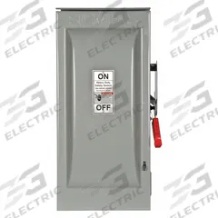 SIEMENS Safety Switch: Non-Fusible, 100 A, Single Phase, 600V AC, Galvanized Steel, Indoor/Outdoor (MPN HNF263R). Key specifications — attr867131: SIEMENS.