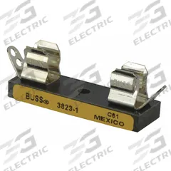 BUSSMANN Fuse Block: Open Block Design, 1 Pole, Fits Glass and Ceramic, 250 V AC AC Volt Rating (MPN 3823-1). Key specifications — attr1229040: 311, 312, 313, 314, 315, 322, 326, 3AG, ABC, ACG, GAB, GBB, GDL, GDV, GGC, GSA, MDA, MDL, MDQ, MDV, MDX, MMB; attr1229048: Glass and Ceramic; attr204802: 3823-1; attr211172: BUSSMANN.