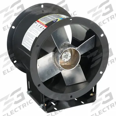 Dayton Tubeaxial Fan: Flammable Vapor, 12 in Blade, 1,904 cfm @ 0.000 in SP, 115/230V AC - Flammable Vapor Belt-Drive Fans with Drive