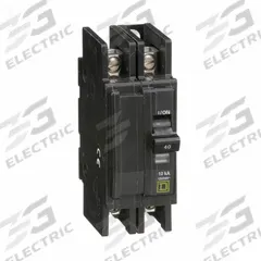 SQUARE D Miniature Circuit Breaker: 40 A, 120/240V AC, Single Phase, 10kA at 120/240V AC, 2 Poles (MPN QOU240). Key specifications — Phase: Single; Amps: 40 A; AC Voltage Rating: 120/240V AC; Max. AIR Rating: 10kA at 120/240V AC; For Use With: Heating; Brand: SQUARE D.