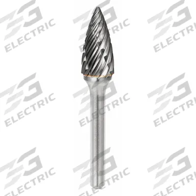 SGS PRO Carbide Bur: Pointed-End Tree, SG-3, Steel Cut, 3/8" x 3/4" Head - Steel-Cut Pointed-End Tree Burs