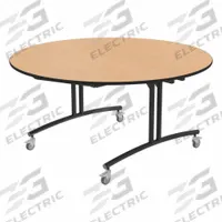 PALMER HAMILTON Folding Table: Fusion Maple, 30 in Overall Ht, 60 in Overall Lg, 60 in Overall Wd (MPN PHLIP20-3060RD-FB). Key specifications — Tabletop Structural Material: Particle Board; Tabletop Surface Material: Laminate.