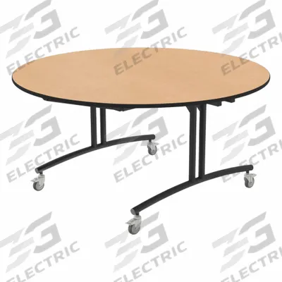 PALMER HAMILTON Folding Table: Fusion Maple, 30 in Overall Ht, 60 in Overall Lg - Flip-Top Nesting Cafeteria Tables