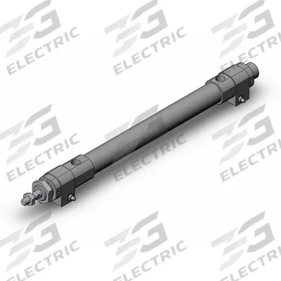 SMC Round Body Cylinder: 25 mm Bore, 200 mm Stroke, Non-Repairable, Aluminum - Double End Mount Cylinders