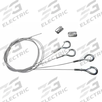 LUMINATION Cable Mounting Kit: 60 in Lg, 1/4 in Wd, 1/4 in Ht - Clips, Chains & Hangers for Bay Lights
