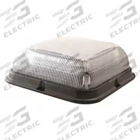 ECCO Beacon Light: Flashing Beacon, Amber/White, 6 1/2 in Overall Wd, 2 3/16 in Overall Ht, LED (MPN EB7180CA). Key specifications — Operating Voltage: 12-24V DC; Number of Flash Patterns: 8; Includes: Gasket; Electrical Connection: Blunt Cut Wires; Mount Type: Bolt; Brand: ECCO; Shape: Square; Lighting SAE Class Rating: SAE Class 1.