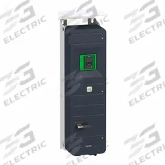SCHNEIDER Variable Frequency Drive: In Phase Three, Out Phase Three, 75 hp, No Bypass, Programmable (MPN ATV950D55N4EU). Key specifications — Style: Compact; Color: Black/Green; Output Phase: Three.