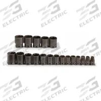 PROTO Impact Socket Set: 1/2 in Drive Size, Small Set (0-50 pieces) Set Size, 19 Pieces, Black Oxide (MPN J74106). Key specifications — attr1204251: PROTO; attr1215453: 1/2 in; attr1215454: 3/8 in to 1-1/4 in.