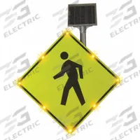 LED Crossing Sign: 36 in x 36 in Nominal Sign Size (W x H), Aluminum, W11-2 MUTCD, Diamond, Solar (MPN 2180-00232). Key specifications — Sign Material: Aluminum; Retroreflective Grade: Diamond.