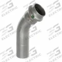VIEGA PROPRESS Crimp Elbow Fitting: 3/4 in CTS x 3/4 in CTS Size, 45° Elbow, Press-fit x FTG, EPDM (MPN 80540). Key specifications — Brand: VIEGA PROPRESS.