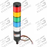 DAYTON Tower Light Assembly: 5 Tier, Amber/Blue/Clear/Green/Red, No Sounder Tier, 56 mm Overall Dia (MPN 26ZT25). Key specifications — Manufacturer Part Number: 26ZT25; Brand: DAYTON; Operating Voltage: 24V AC/DC; Light Tier Color: Amber.