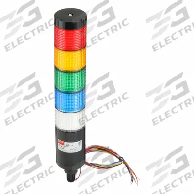 Dayton Tower Light Assembly: 5 Tier, Amber/Blue/Clear/Green/Red, No Sounder Tier - Five-Tier Tower Light Assemblies