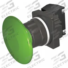 SIEMENS Mushroom Head Push Button: Non-Illuminated, Mushroom Head Profile, Non-Metallic, 30 mm, 1NO (MPN 52BM9V3K). Key specifications — Brand: SIEMENS; Action: Momentary; Series: Class 52; Terminal Connection: Pressure Plate; Push Button Material Type: Non-Metallic.