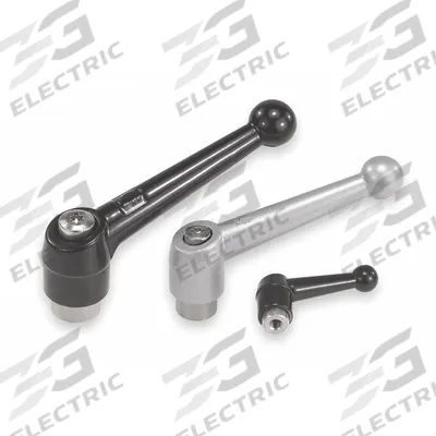 KIPP Adjustable Handle: Zinc w/ SS Thread, #10-24 - Ball-Style Adjustable Handles with Threaded Hole
