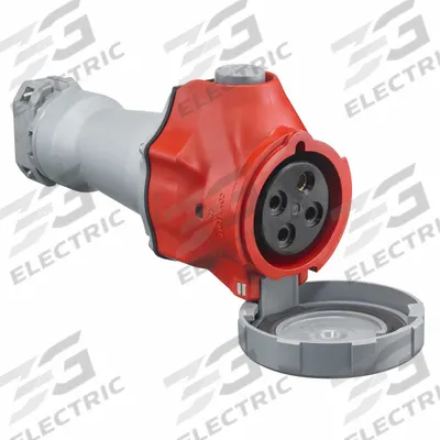 HUBBELL Pin and Sleeve Connector: Red, 380 to 415V AC, Three Phase, 60 A_63 A, 3 Pole - Washdown-Rated Connectors