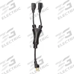 APPROVED VENDOR Wye Splitter Power Cord: 1 1/4 ft Lg, 3/16, 5-15P Plug, (2) 5-15R Receptacle, SJT (MPN 5XFT7ID). Key specifications — Brand: APPROVED VENDOR; Jacket Material: PVC.