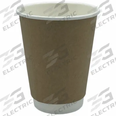 APPROVED VENDOR Disposable Hot Cup: 12 oz Capacity, Brown, Paper, Unwrapped, Patternless - Insulated Paper Hot Cups
