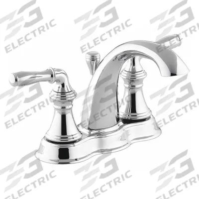 KOHLER Low Arc Bathroom Faucet: Devonshire, Brass, Chrome Finish, 1.2 gpm Flow Rate - Centerset Handle Bathroom Faucets