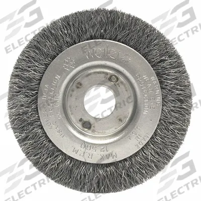 WEILER Wire Wheel Brush: Crimped Steel, 3" Dia x 7/16" Wd, 1/2" to 3/8" Arbor - Light-Cleaning Brushes for Carbon Steel