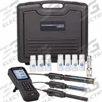OAKTON Handheld Multiparameter Meter Kit: Conductivity Standards Set/pH Buffer Set (MPN 35660-80). Key specifications — Test Parameters: ORP; Manufacturer Part Number: 35660-80; Configured Test Parameters: Conductivity; Measurement Components Included: DO Sensor with Cap; Other Accessories Included: Wireless SD Card; Reagents and Solutions Included: Conductivity Standards Set.