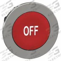 SCHNEIDER ELECTRIC Push Button Head: 30 mm Panel Size, Non-Illuminated, Metallic, Off, Red (MPN ZB4FA435). Key specifications — Manufacturer Part Number: ZB4FA435; Compatible Operator Illumination: Non-Illuminated; Compatible with Series: XB4; Head Attachment Type: Screw-On; Head Material: Metal; Brand: SCHNEIDER; Legend: Off.